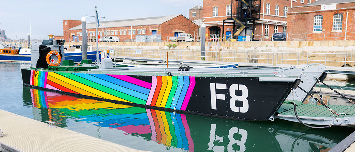 Portsm out Historic Quarter Iconic War Vessel Wrapped in Pride Colours 25 Years Since Lifting of Gay Ban RoosterPR